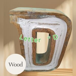 Bed Bath Beyond  Letter D Decoriny Kapako Free Standing White Filled Rustic